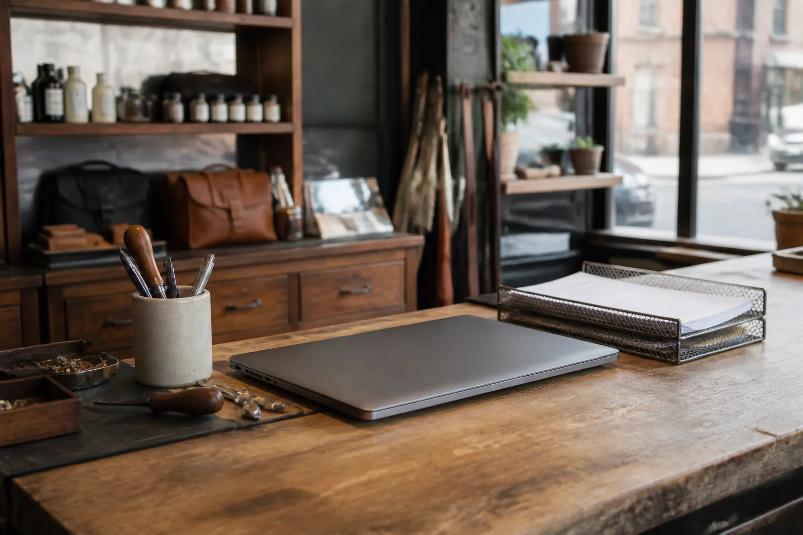 Small independent business workspace representing self-employed income used for non-QM and DSCR loans